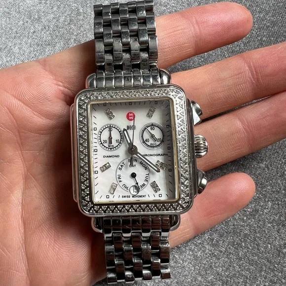 Michelle Women’s MICHELE Watch Diamond-Accented Stainless Steel Sapphire Crystal - Picture 2 of 4